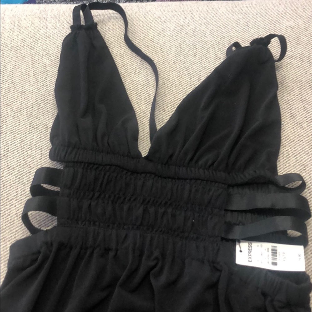 Express NWT XS black sexy top new strappy side top